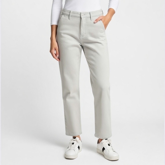 Nautica Denim - Nautica Womens White Tencel Ankle Trousers S 34 Mid Rise Fitted Cotton Blend NWT
